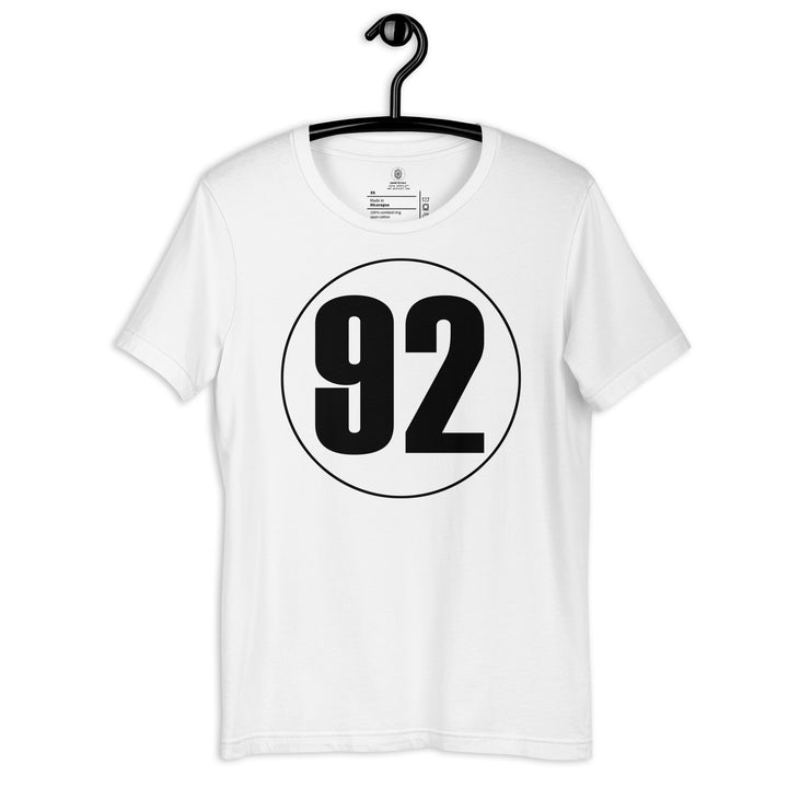 Unisex t-shirt: Black on White 92