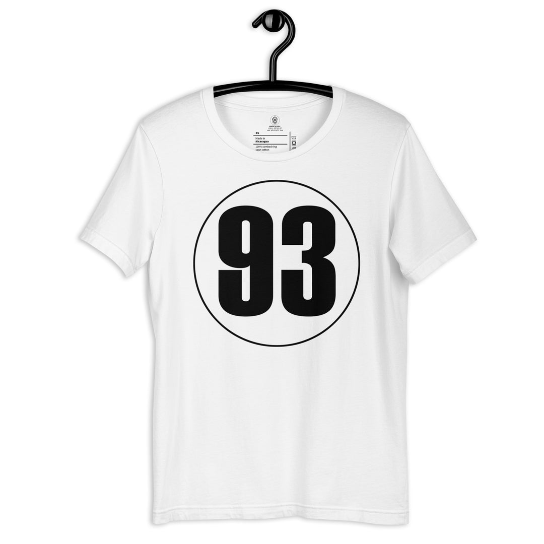 Unisex t-shirt: Black on White 93