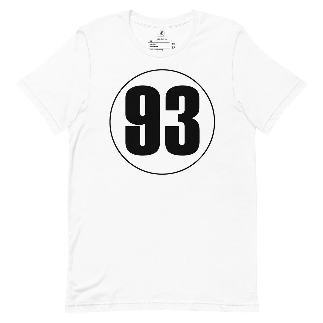 Unisex t-shirt: Black on White 93