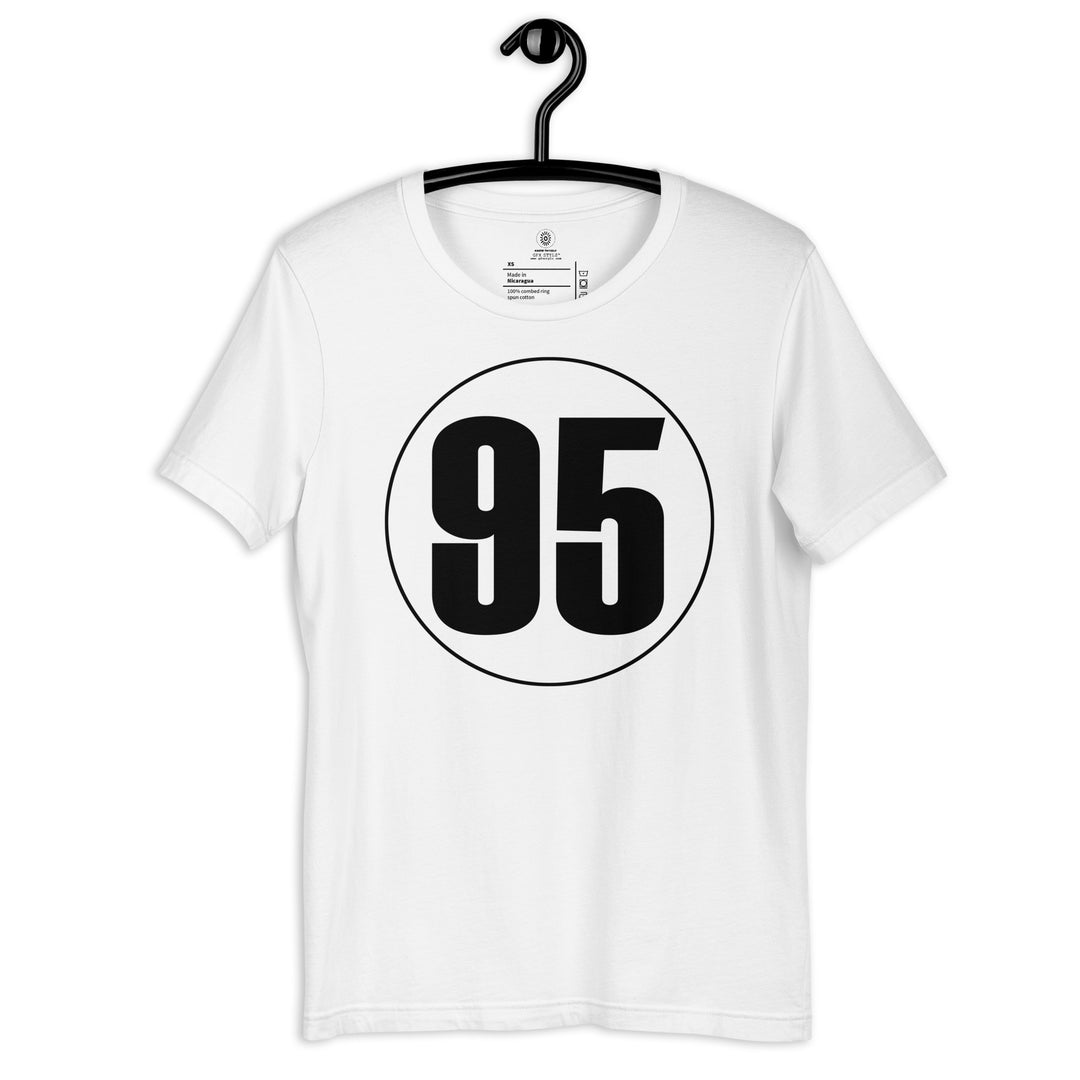 Unisex t-shirt: Black on White 95