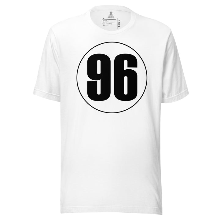 Unisex t-shirt: Black on White 96