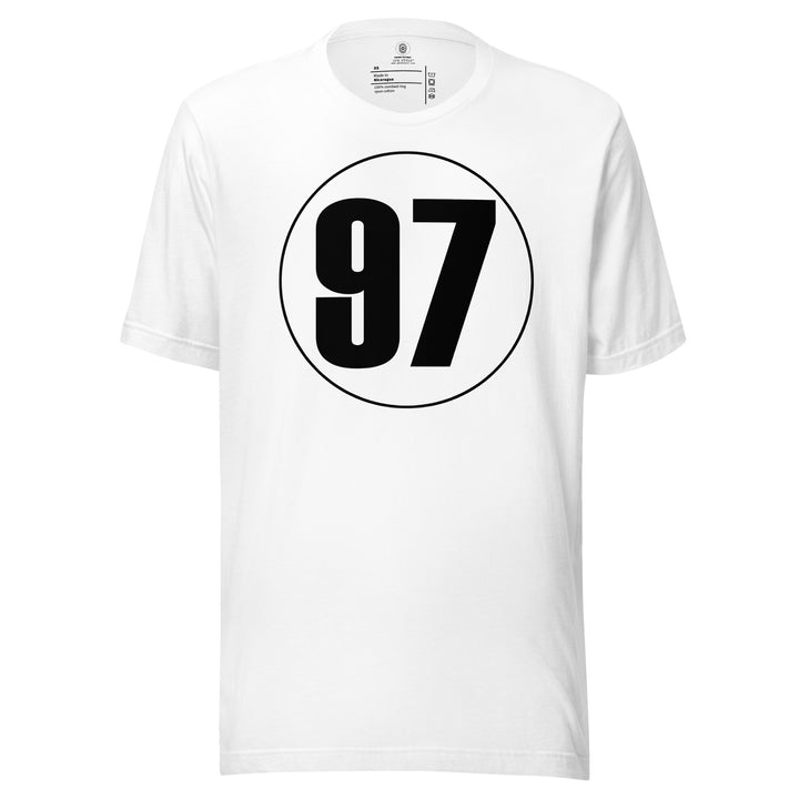 Unisex t-shirt: Black on White 97