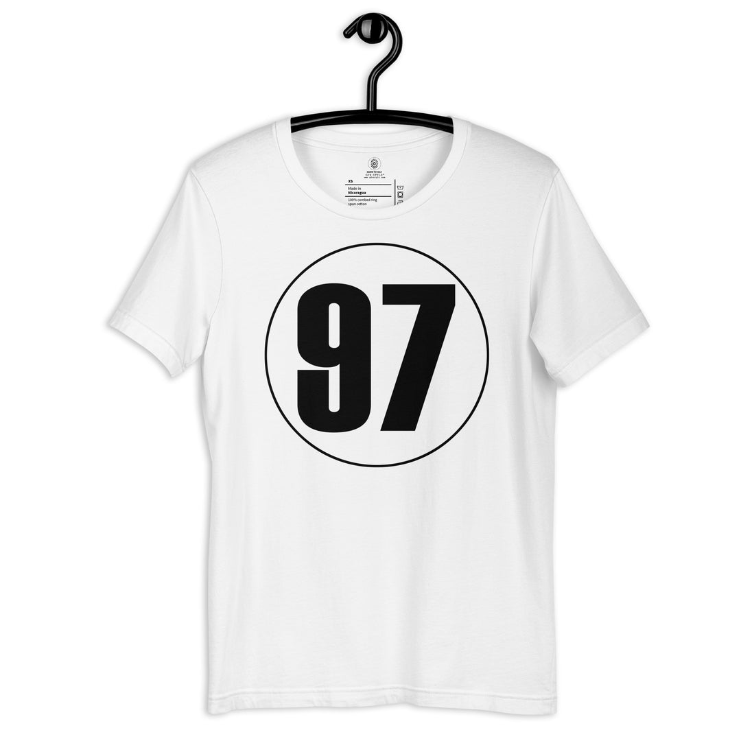 Unisex t-shirt: Black on White 97