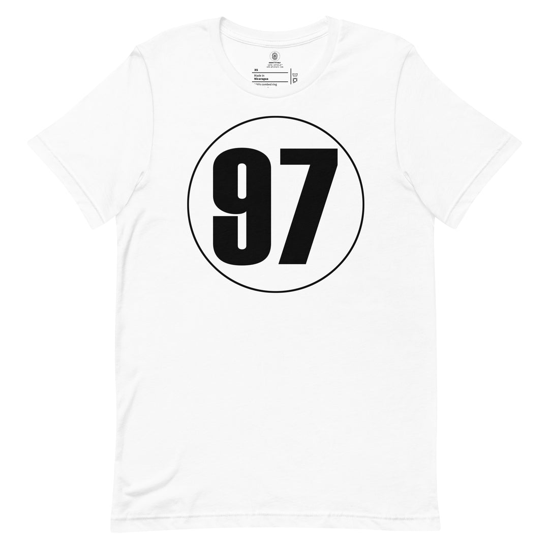 Unisex t-shirt: Black on White 97