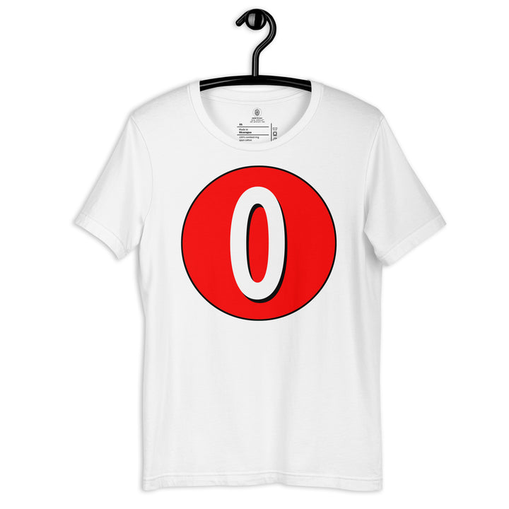 Unisex t-shirt: White on Red 0