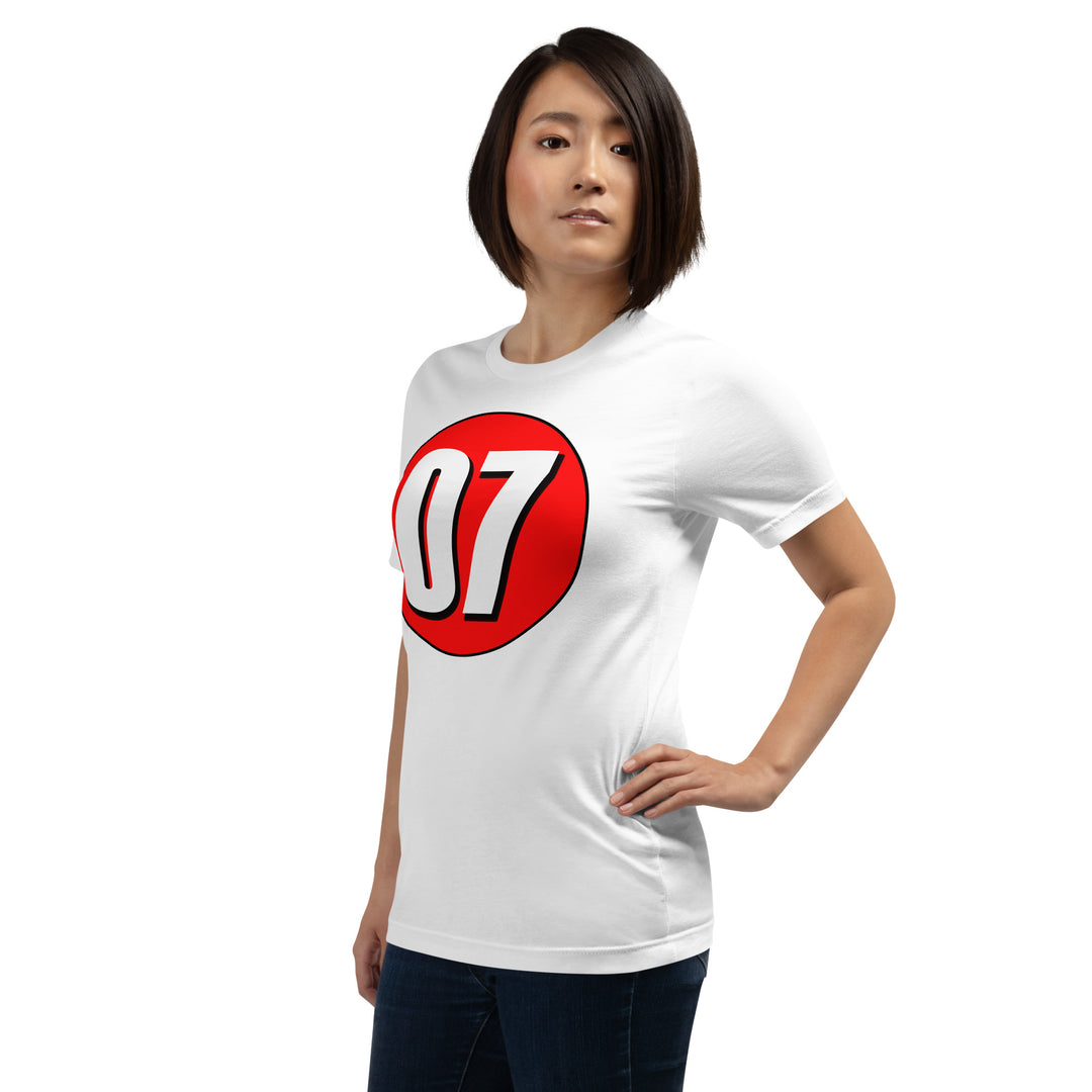 Unisex t-shirt: White on Red 07