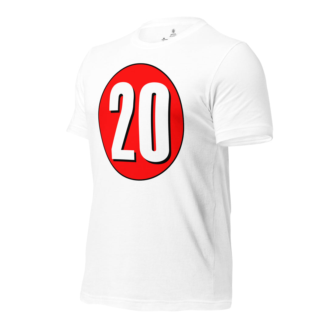 Unisex t-shirt: White on Red 20