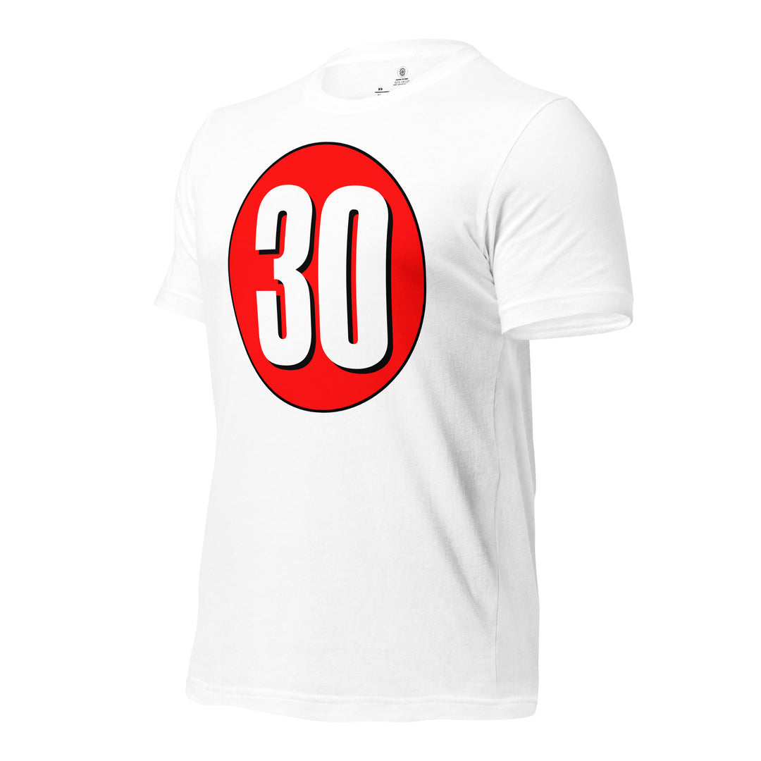 Unisex t-shirt: White on Red 30