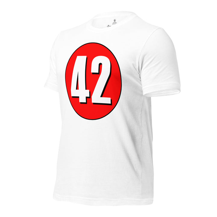 Unisex t-shirt: White on Red 42