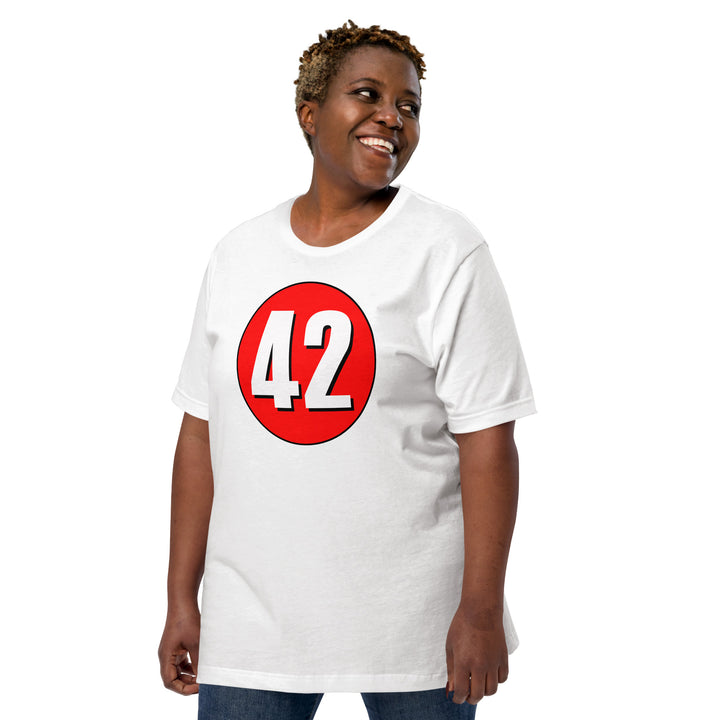 Unisex t-shirt: White on Red 42