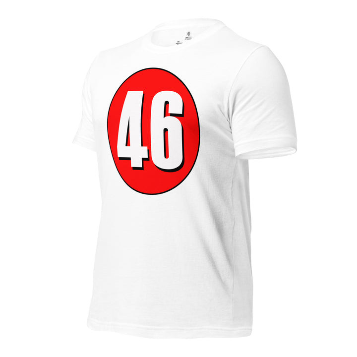 Unisex t-shirt: White on Red 46