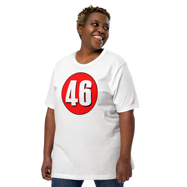 Unisex t-shirt: White on Red 46