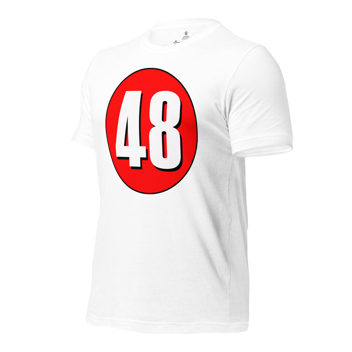 Unisex t-shirt: White on Red 48