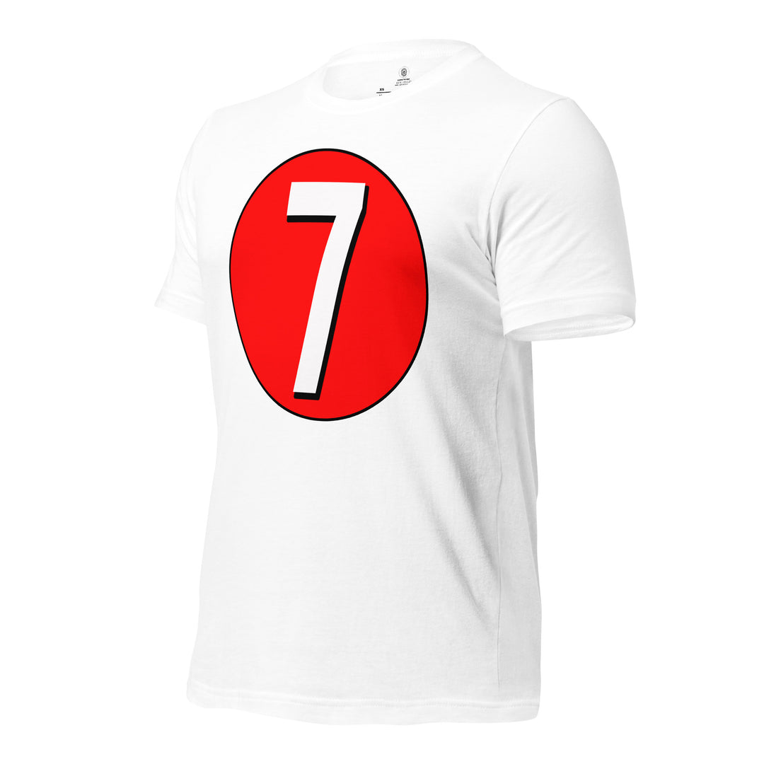 Unisex t-shirt: White on Red 7