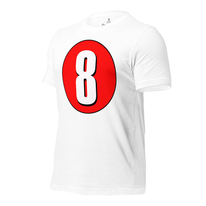 Unisex t-shirt: White on Red 8