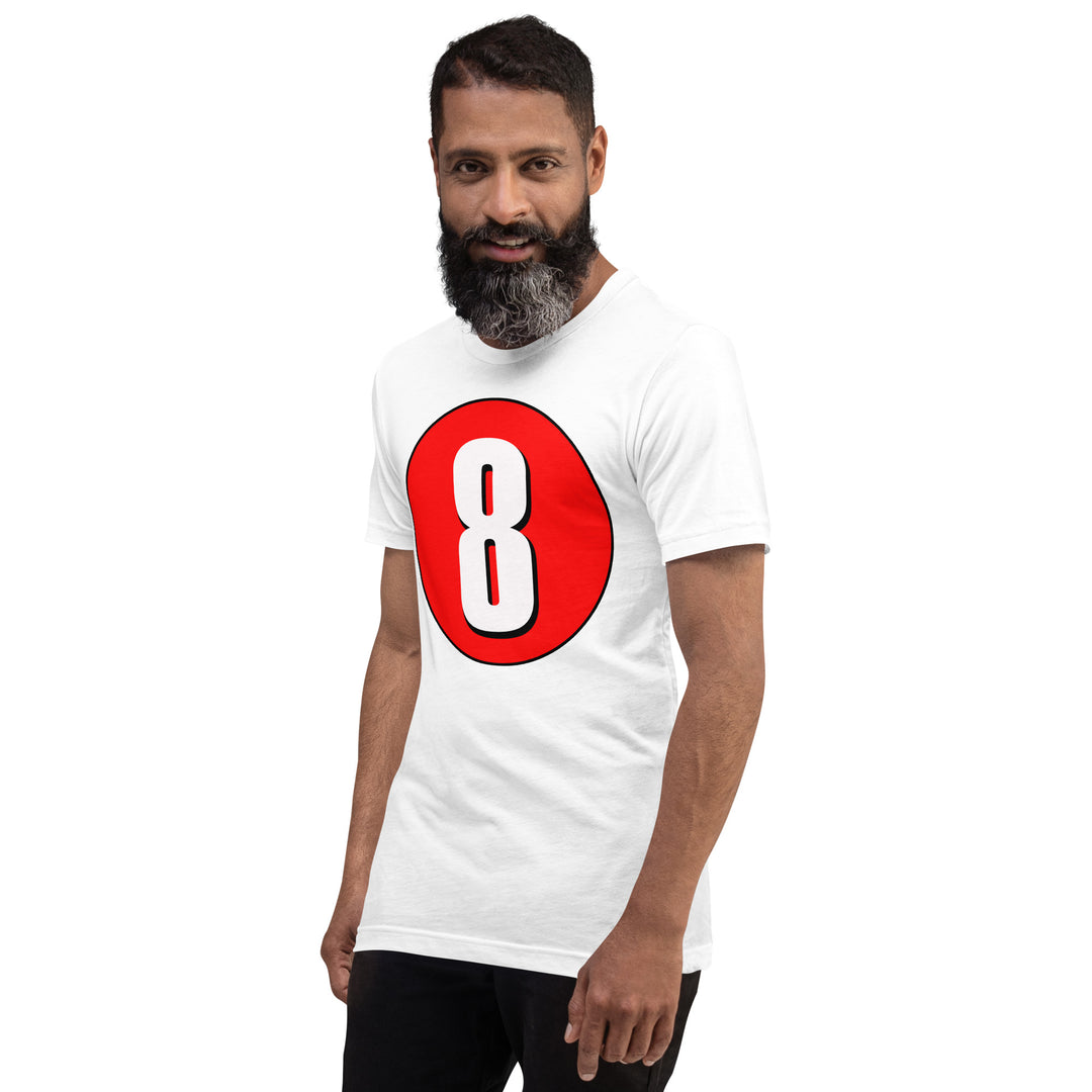 Unisex t-shirt: White on Red 8
