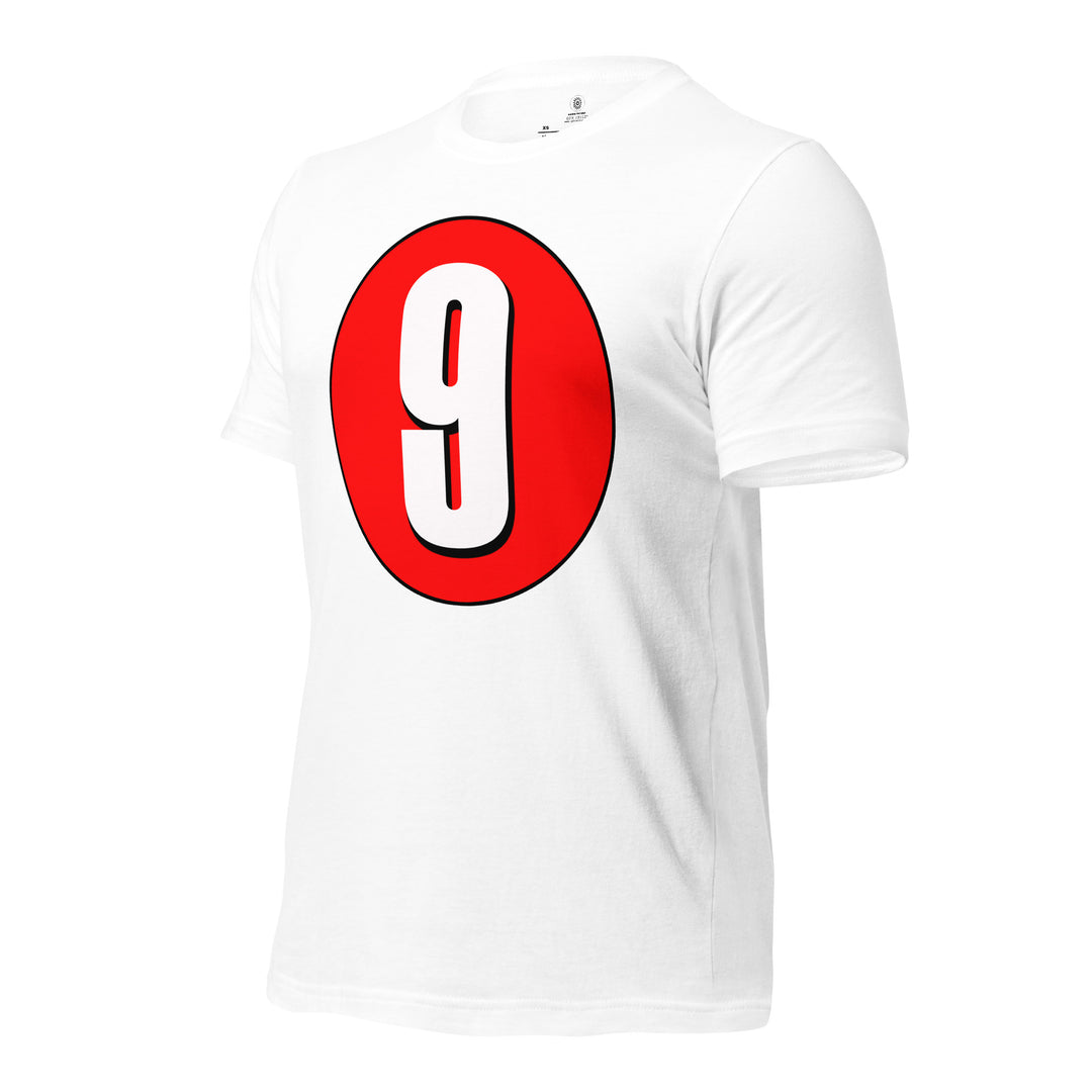 Unisex t-shirt: White on Red 9