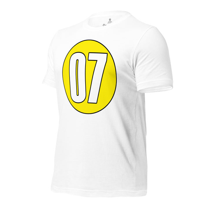 Unisex t-shirt: White on Yellow 07