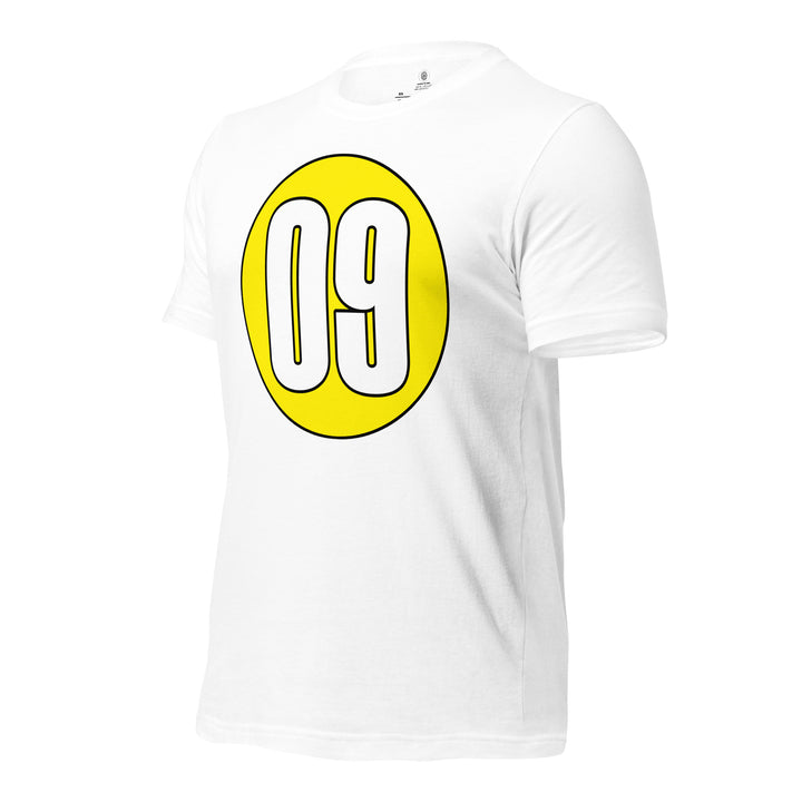 Unisex t-shirt: White on Yellow 09