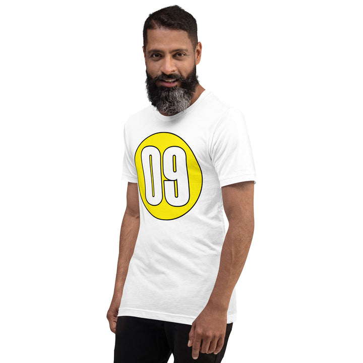 Unisex t-shirt: White on Yellow 09