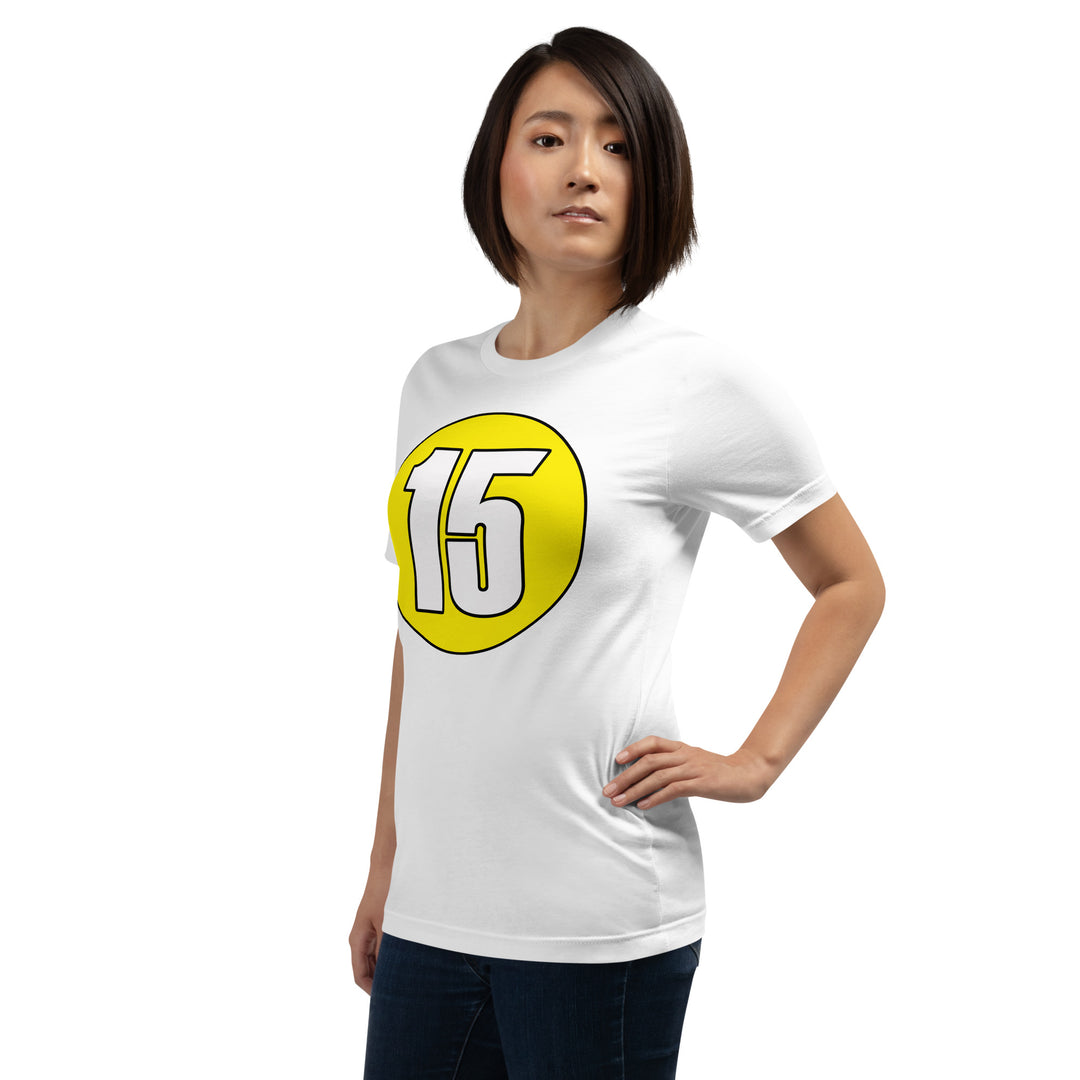 Unisex t-shirt: White on Yellow 15