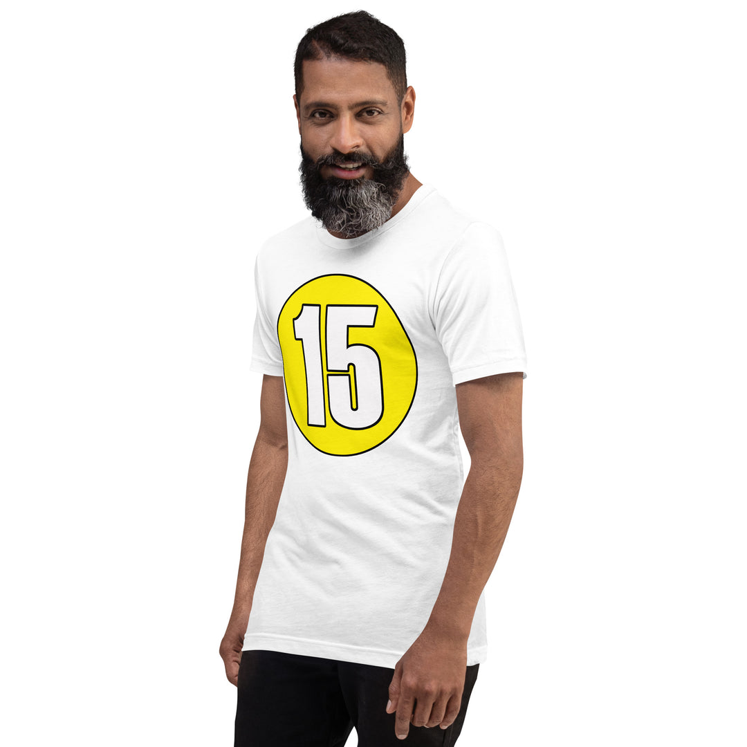 Unisex t-shirt: White on Yellow 15