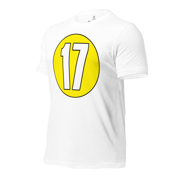 Unisex t-shirt: White on Yellow 17