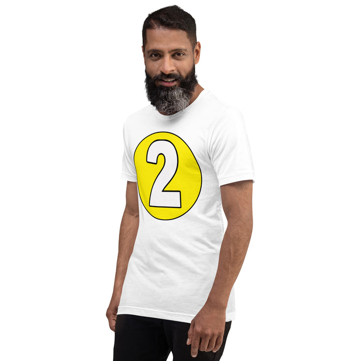 Unisex t-shirt: White on Yellow 2