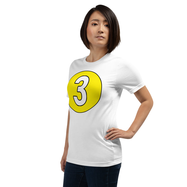 Unisex t-shirt: White on Yellow 3