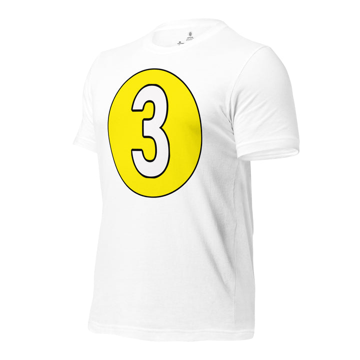 Unisex t-shirt: White on Yellow 3