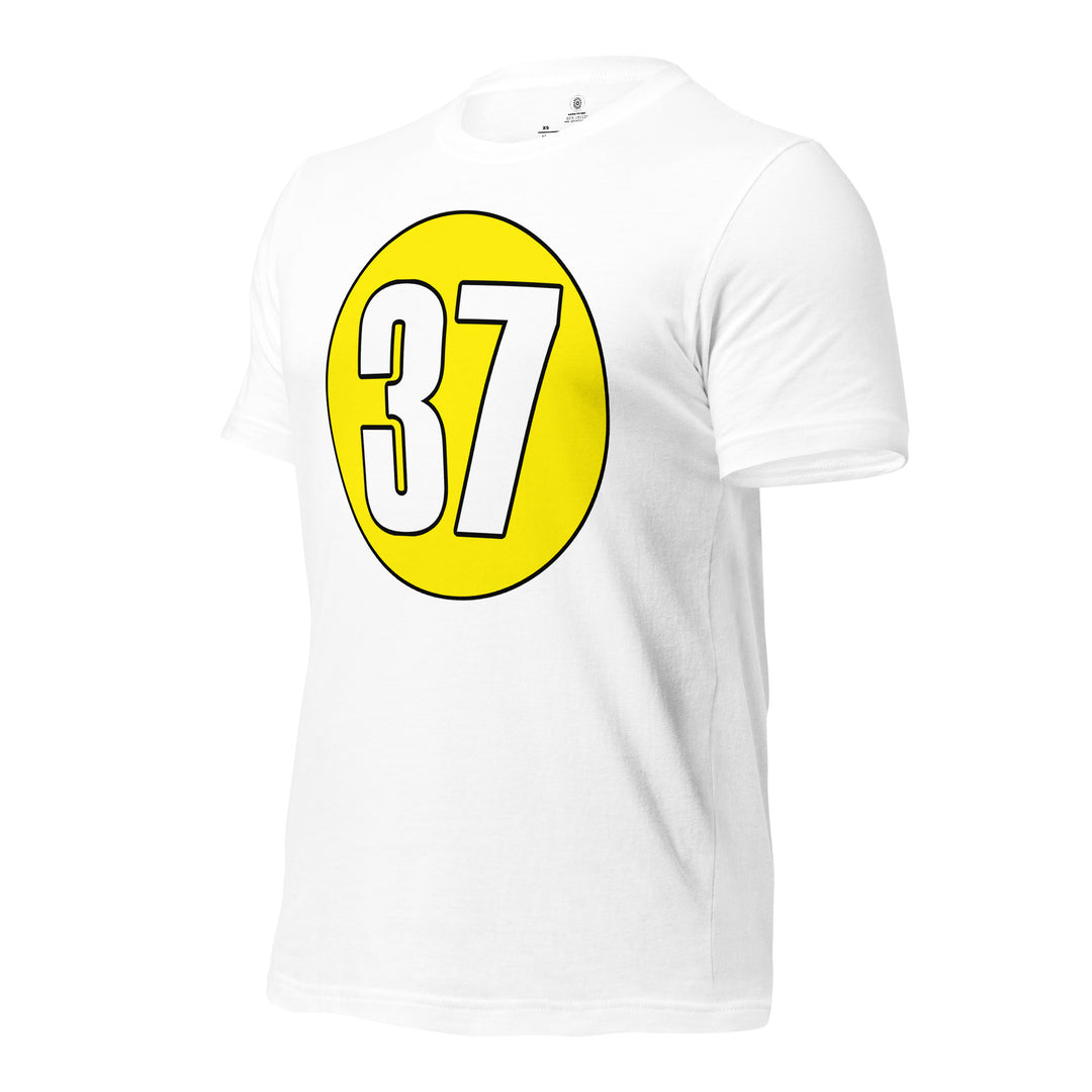 Unisex t-shirt: White on Yellow 37