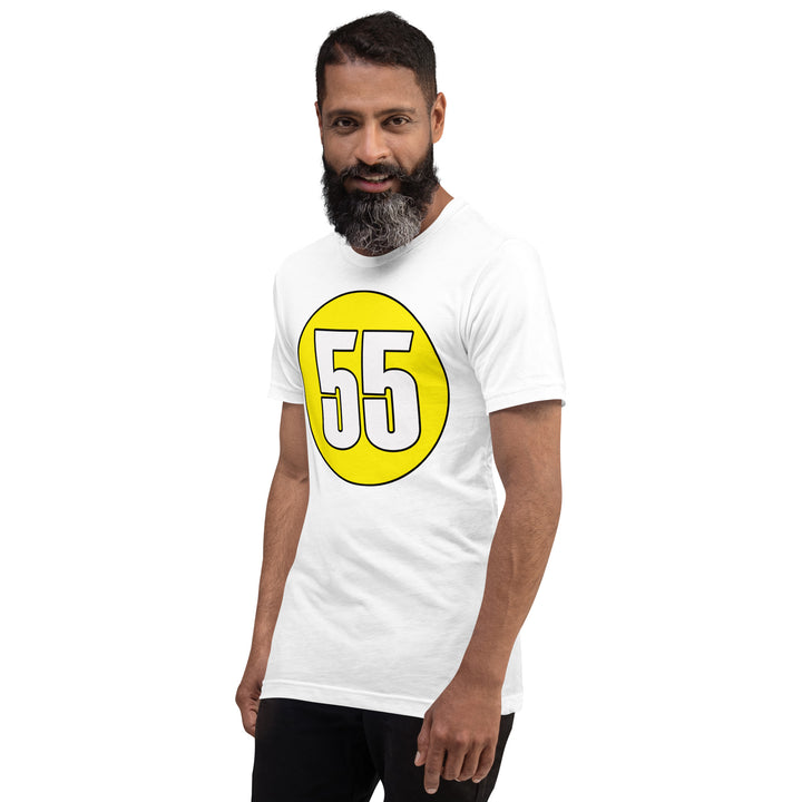 Unisex t-shirt: White on Yellow 55