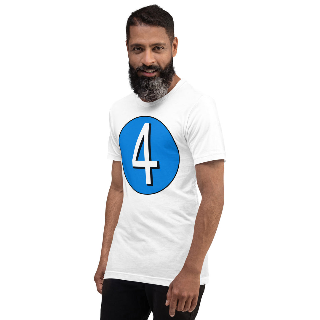 Unisex t-shirt: White on Blue 4