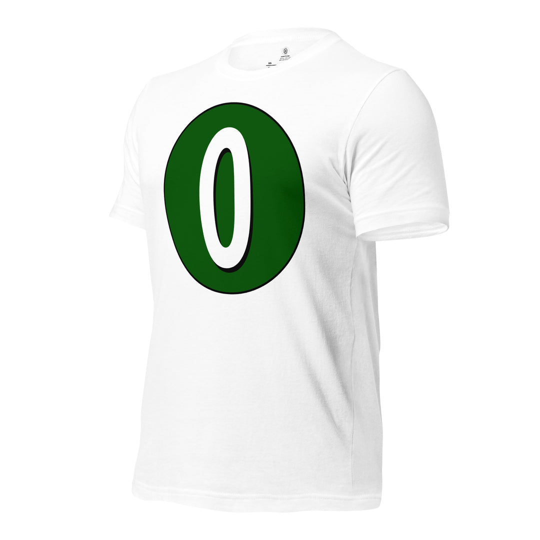 Unisex t-shirt: White on Hunter Green 0