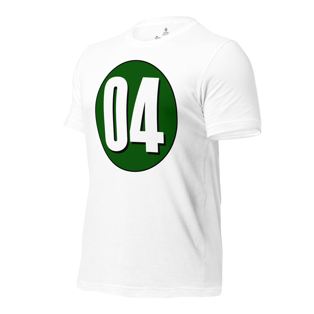 Unisex t-shirt: White on Hunter Green 04