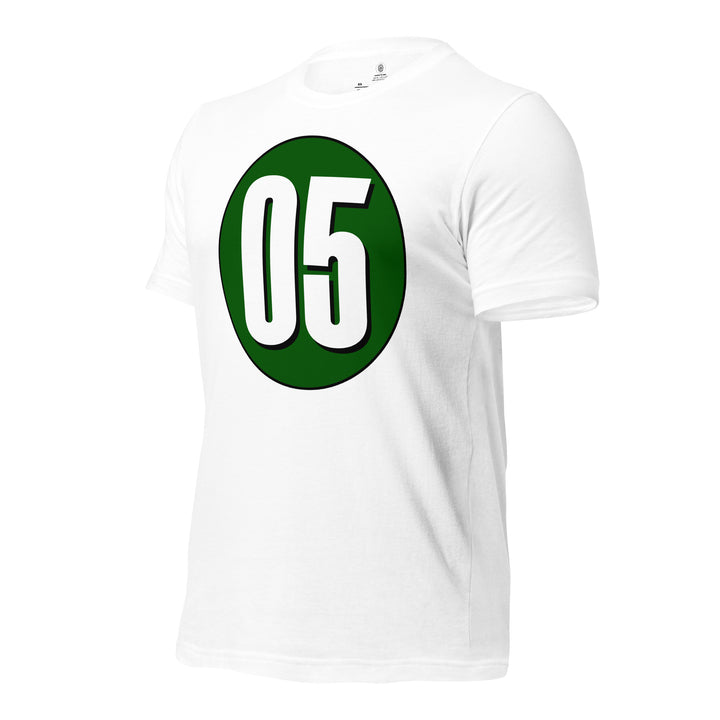 Unisex t-shirt: White on Hunter Green 05