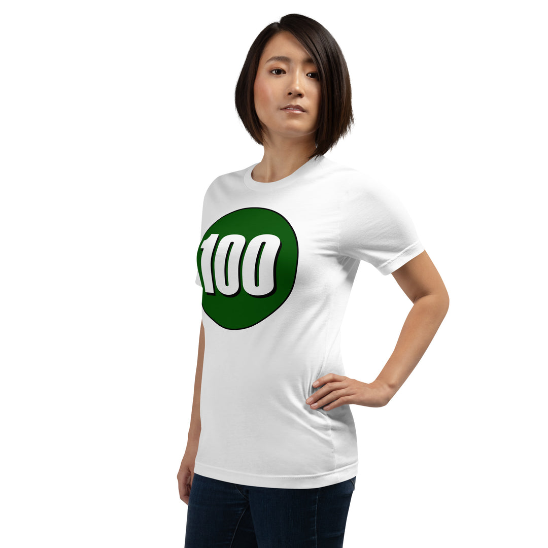 Unisex t-shirt: White on Hunter Green 100