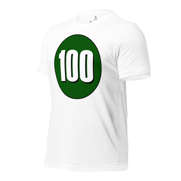 Unisex t-shirt: White on Hunter Green 100