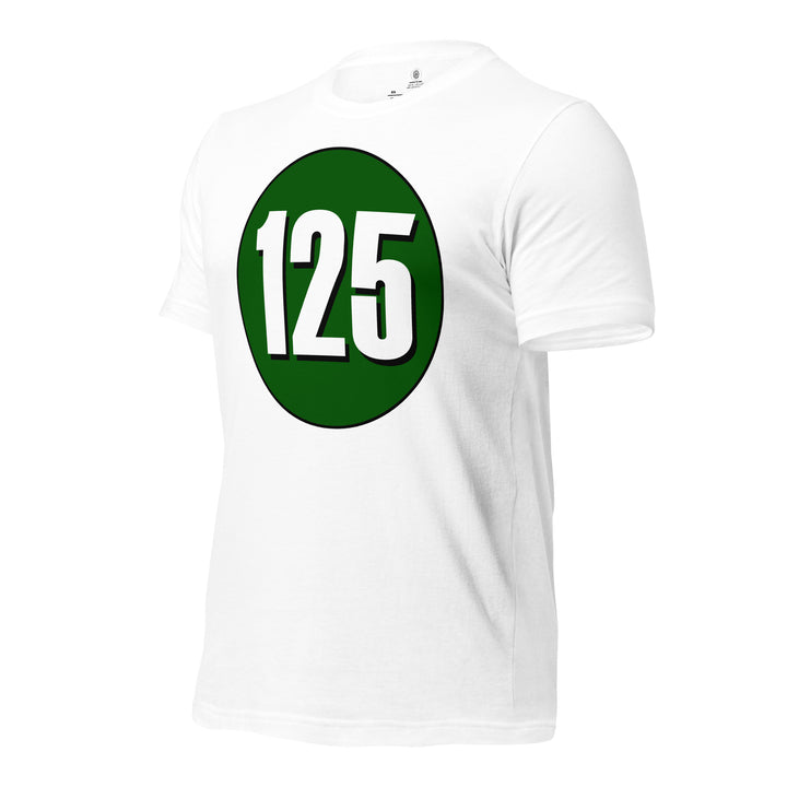 Unisex t-shirt: White on Hunter Green 125