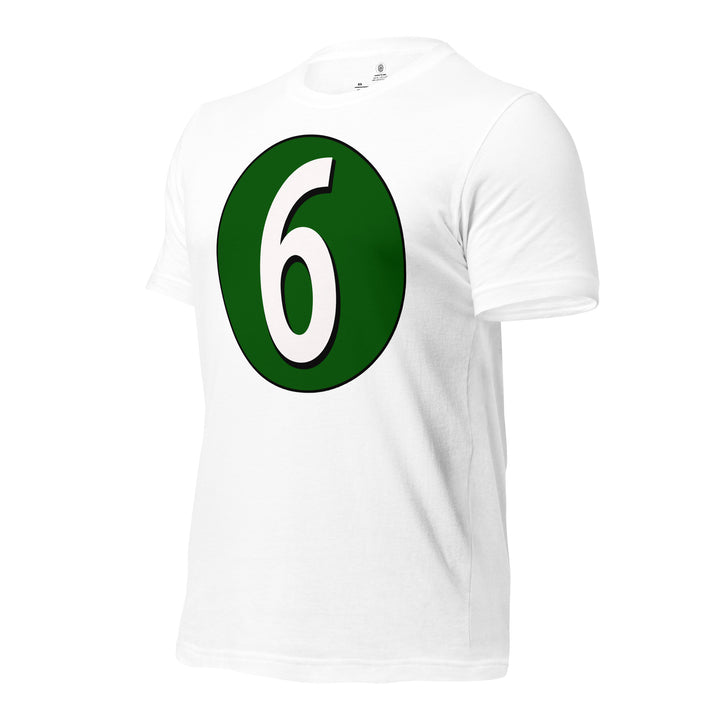 Unisex t-shirt: White on Hunter Green 6