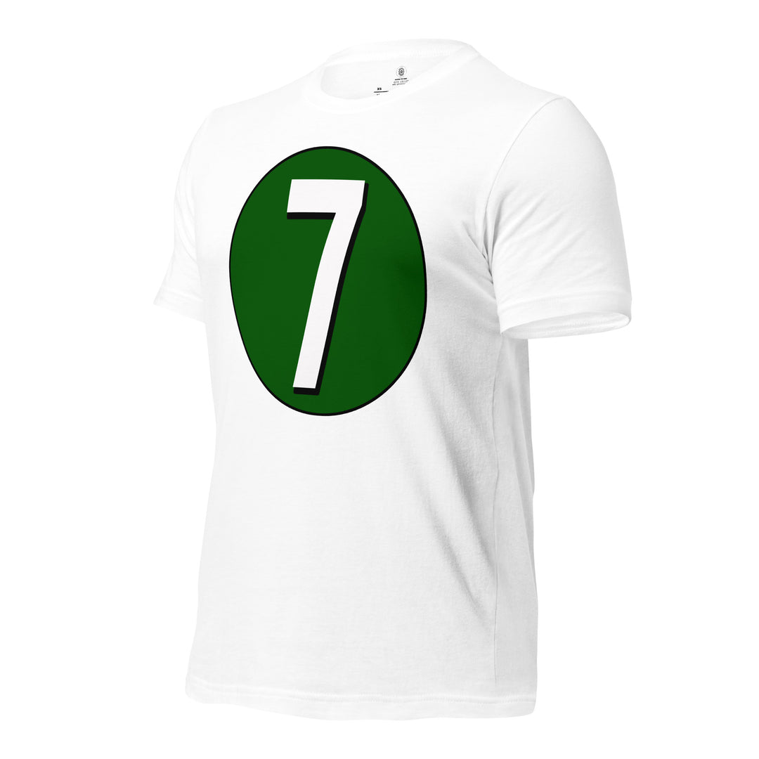 Unisex t-shirt: White on Hunter Green 7