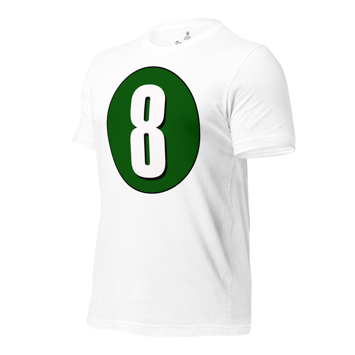 Unisex t-shirt: White on Hunter Green 8