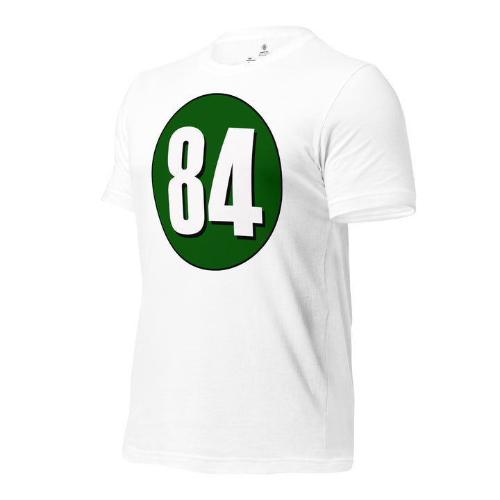 Unisex t-shirt: White on Hunter Green 84