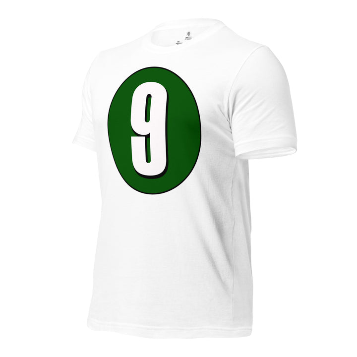 Unisex t-shirt: White on Hunter Green 9