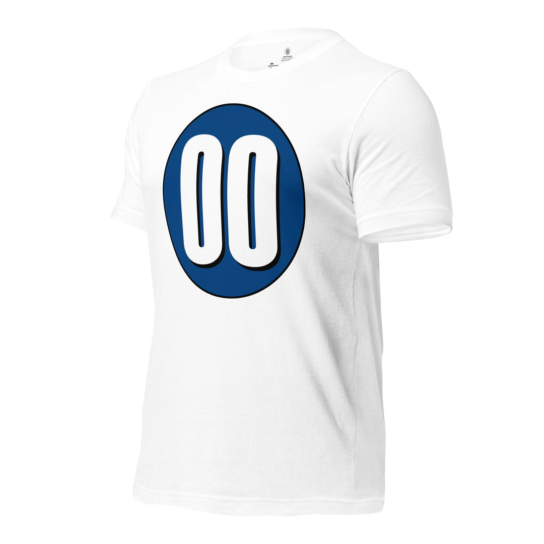 Unisex t-shirt: White on Navy Blue 00