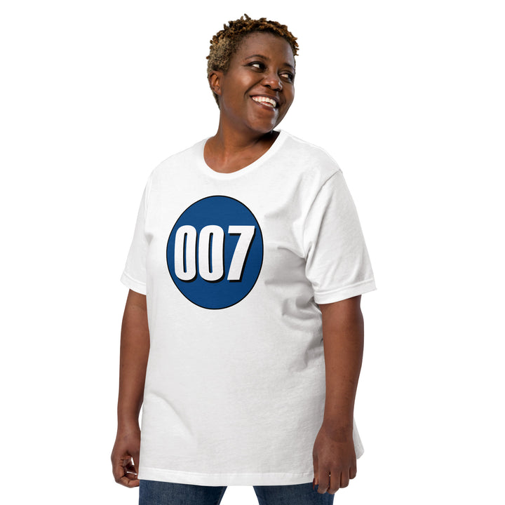 Unisex t-shirt: White on Navy Blue 007