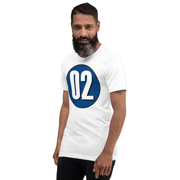 Unisex t-shirt: White on Navy Blue 02