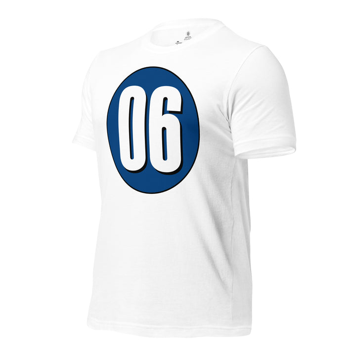 Unisex t-shirt: White on Navy Blue 06