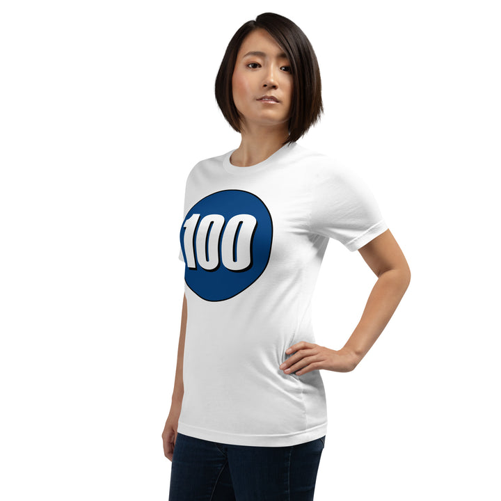 Unisex t-shirt: White on Navy Blue 100