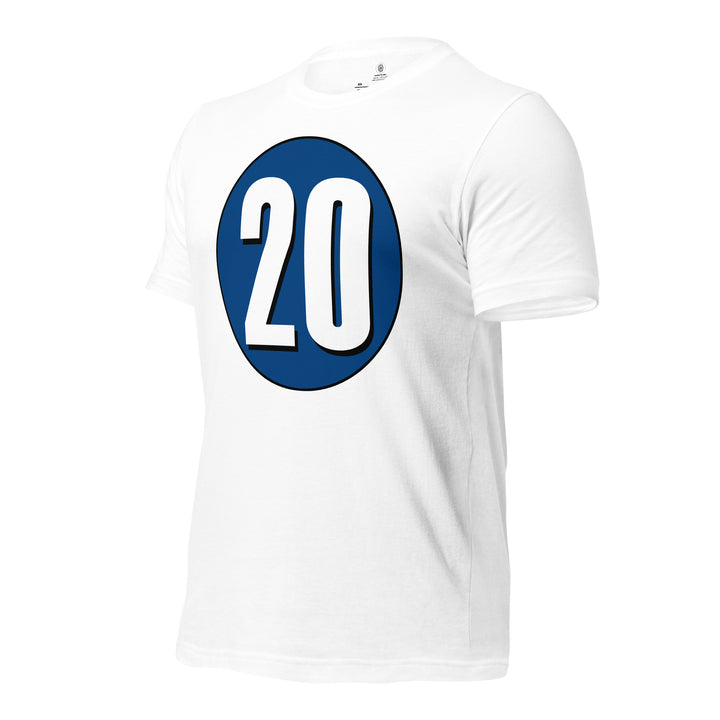 Unisex t-shirt: White on Navy Blue 20